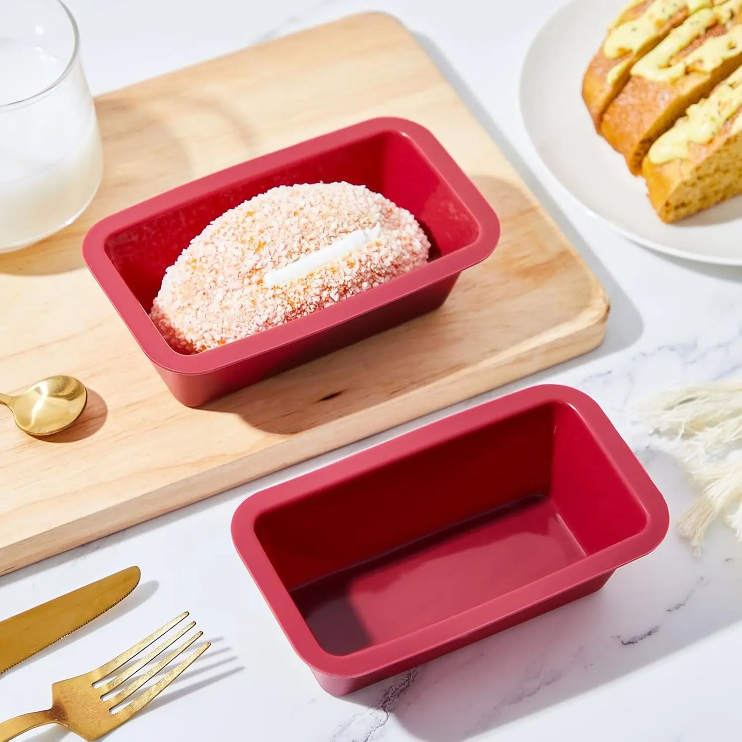 Silicone Mini Loaf Pans NonStick Rectangle Cake Baking Molds Set