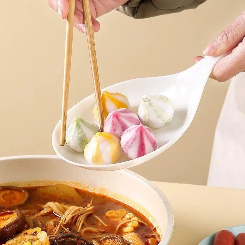 Korean Style Handled Serving Spoon Plate - Sauce Dish Tasting Bowl