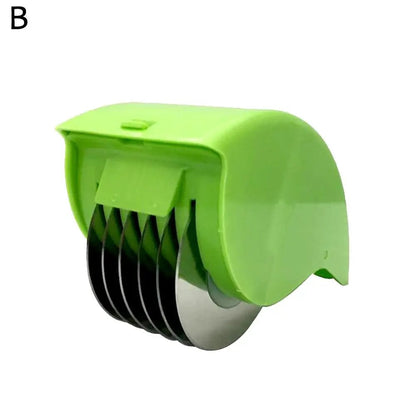 6-Blade Stainless Steel Vegetable Chopper Manual Herb Roller