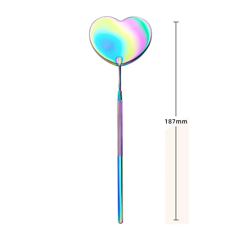 Heart Shape Stainless Steel Eyelash Extensions Checking Mirror