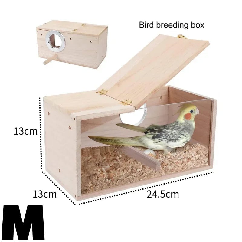 Transparent Parakeet Cockatiel Nesting Box Easy Clean Bird House
