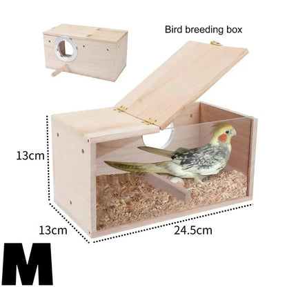 Transparent Parakeet Cockatiel Nesting Box Easy Clean Bird House