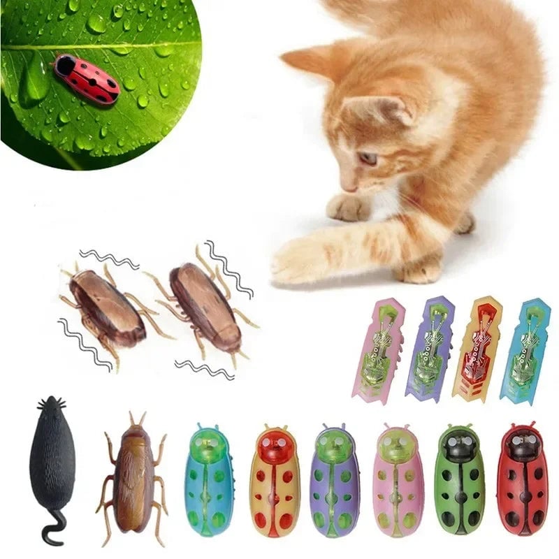 Electric Catnip Bug Toy - Battery Vibrating Robot Insect Cat Toy