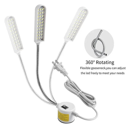 LED Sewing Machine Lamp 360° Flexible Gooseneck Magnetic Base Work Light