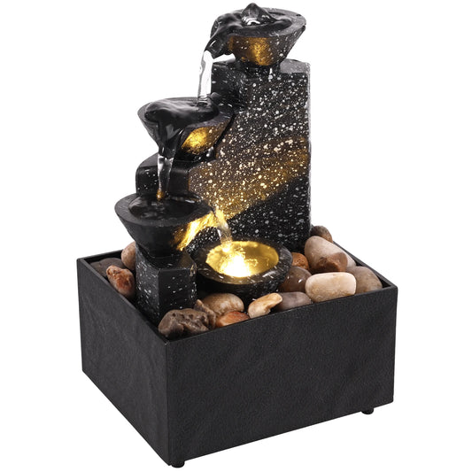 Desktop Waterfall Fountain - Small Tabletop Water Feature Decor