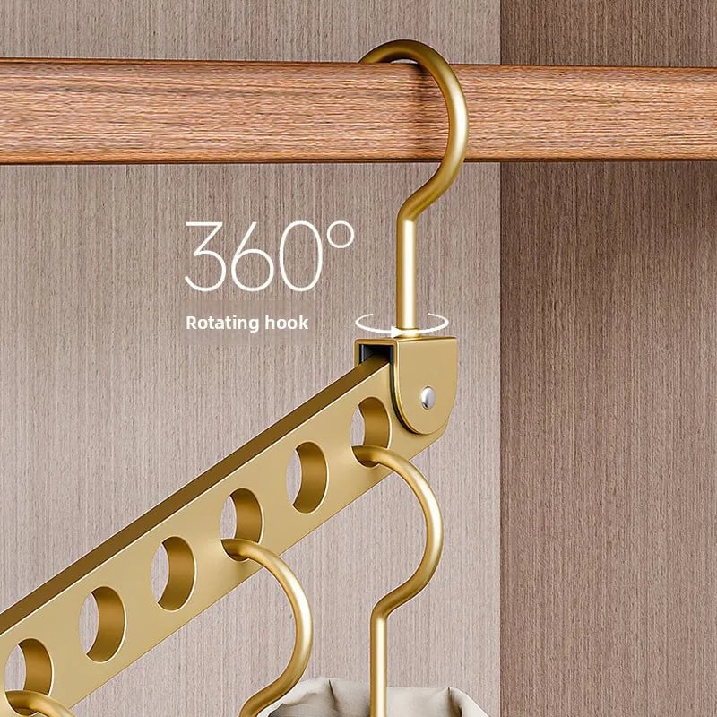 Foldable Rotatable Metal Hanger Storage Rack 6/8 Holes Organizer