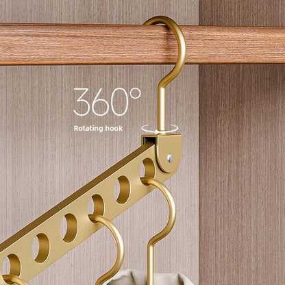 Foldable Rotatable Metal Hanger Storage Rack 6/8 Holes Organizer