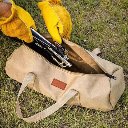 Cylindrical Tent Peg Storage Bag - Portable Ground Nail Organizer