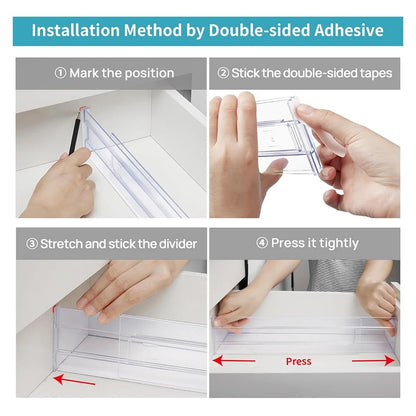 Adjustable Clear Plastic Drawer Dividers - 1/4/6pcs Organizers