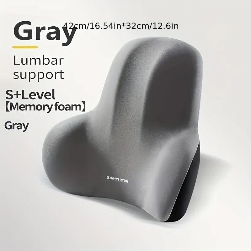 Memory Foam Lumbar Support Cushion Car Office Gaming Chair Back Pillow
