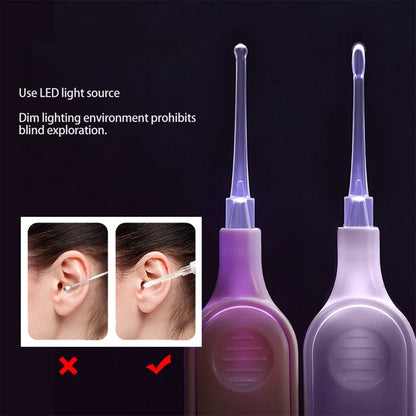 LED Illuminated Ear Cleaner 3-Piece Set with Lighted Scoop Spoons