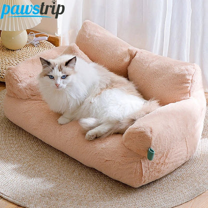 Plush Luxury Cat Bed Sofa - Winter Warm Pet Nest Small Medium Dogs