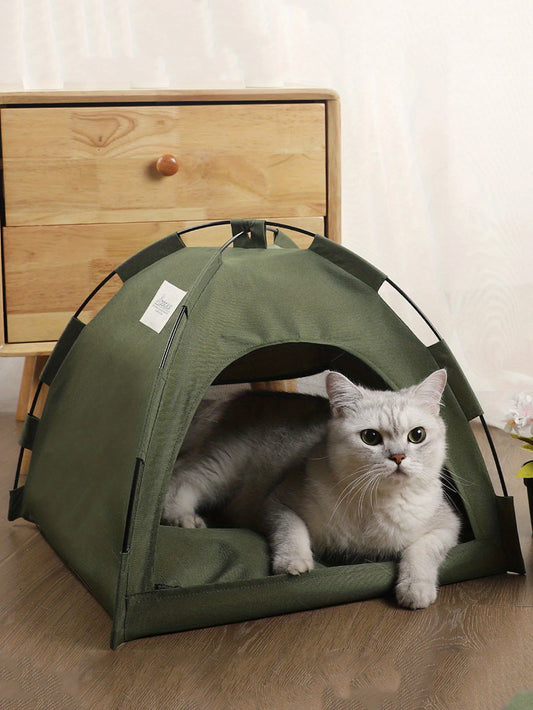 Foldable Pet Tent Bed - Enclosed Portable Dog Cat House Indoor