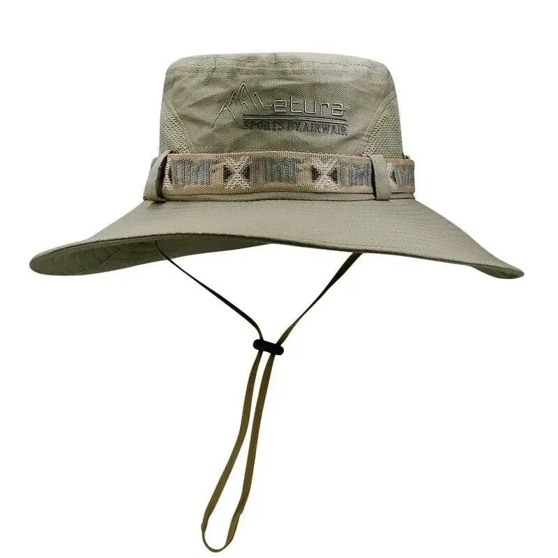 UV Protection Mesh Bucket Hat Wide Brim Panama Safari Fishing