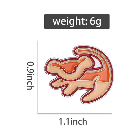 Baby Lion Enamel Pin Custom Animal Brooch Cartoon Movie Badge Gift