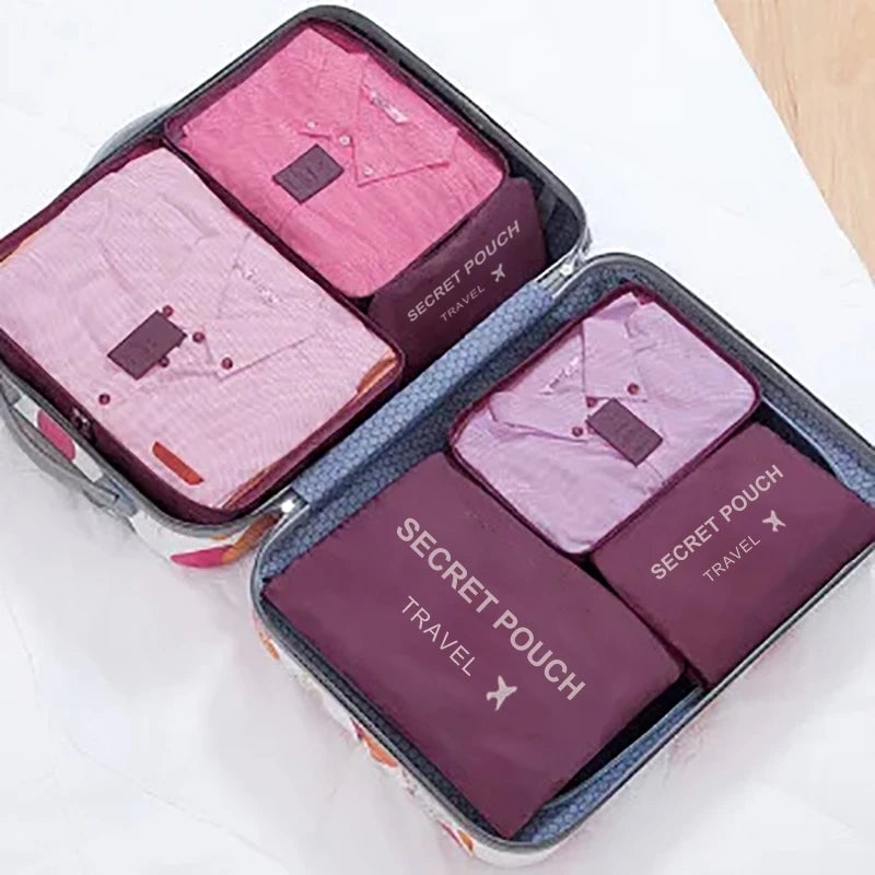 6PCS Waterproof Travel Storage Bags Large Luggage Clothes Organizer