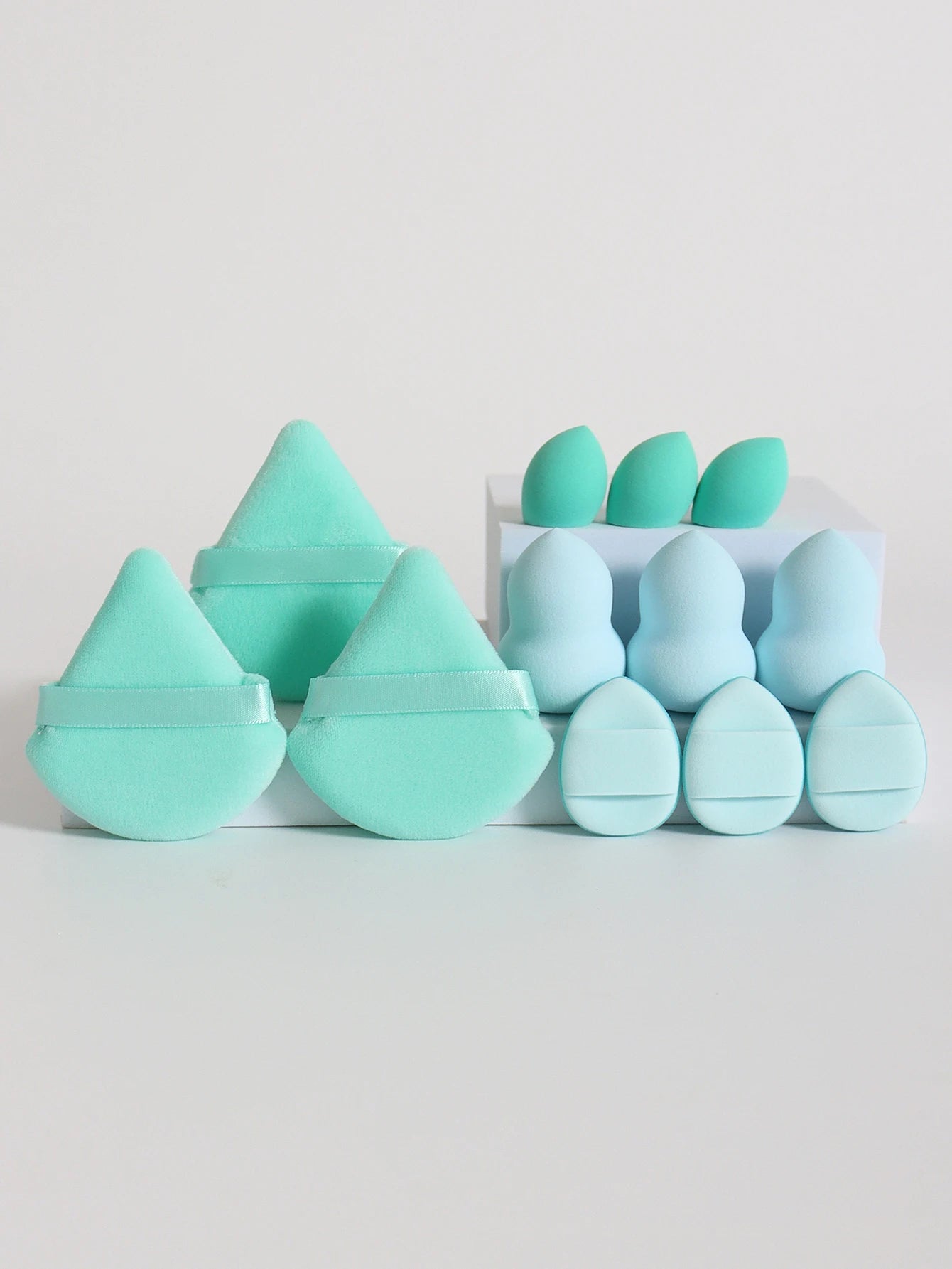 12-Piece Makeup Sponge Set - Powder Puffs, Air Cushion & Beauty Eggs