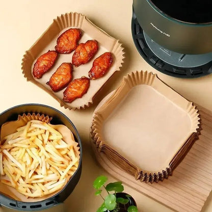 50Pcs Non-Stick Round Air Fryer Paper Liners Disposable Baking