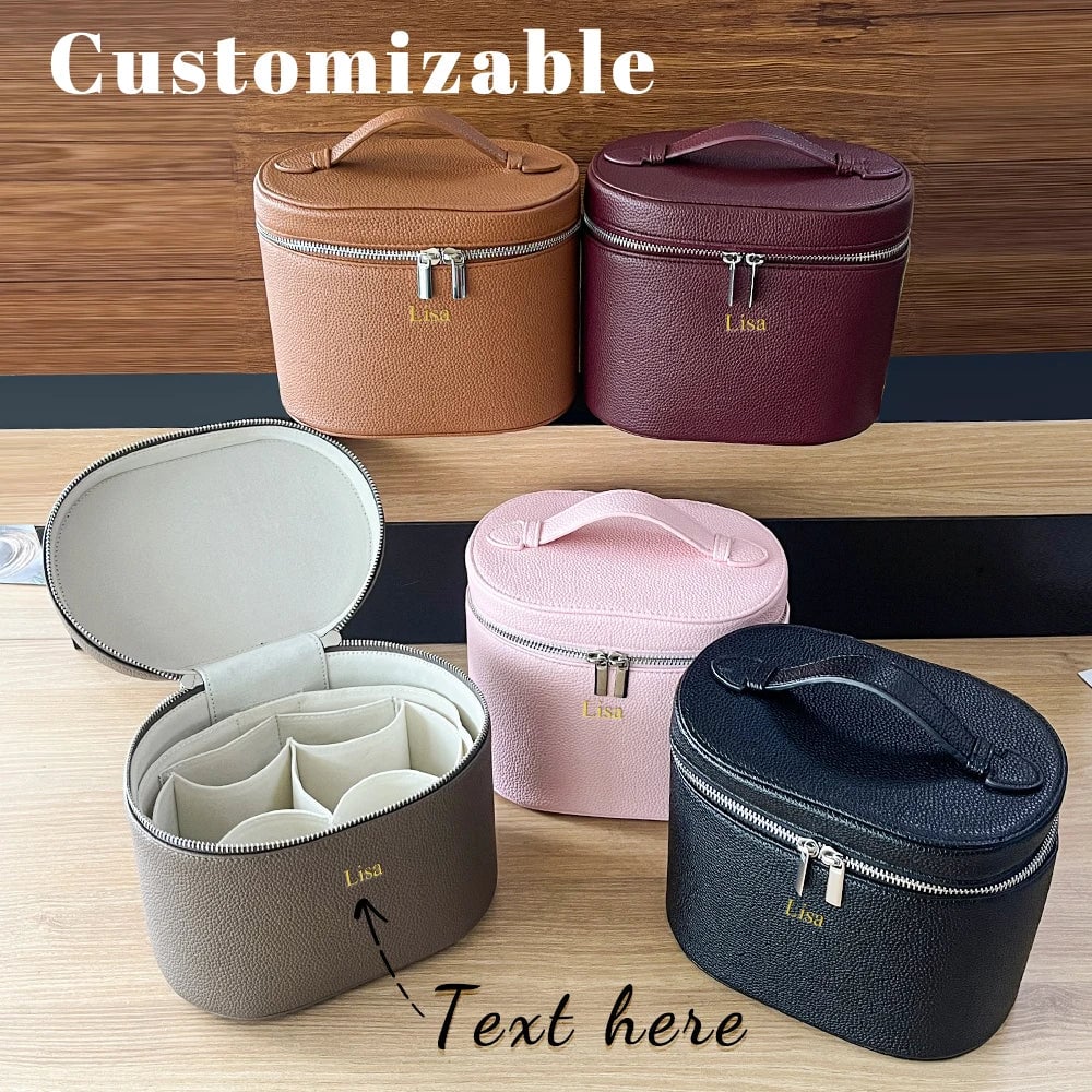 Large PU Leather Cosmetic Box - Customizable Travel Makeup Organizer