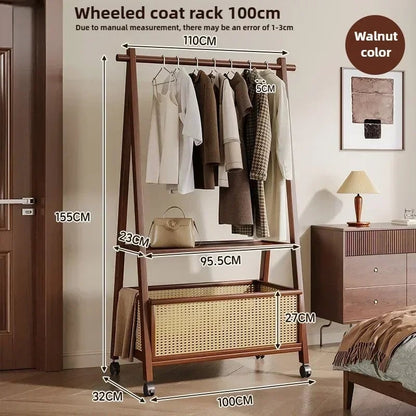 Heavy Duty Floor Standing Clothes Rack - Bedroom Wardrobe Storage