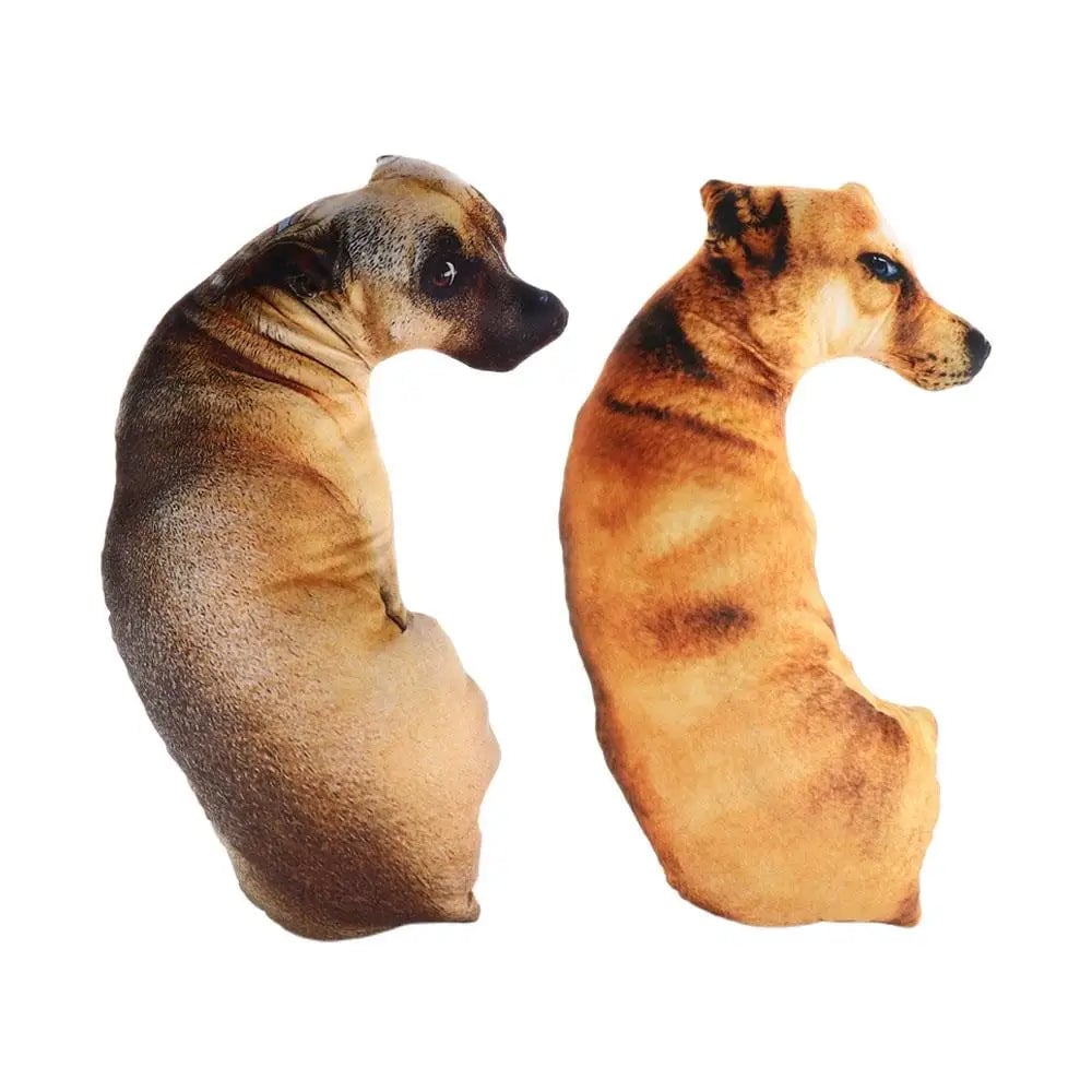 3D Lifelike Dog Head Throw Pillow - Cute Animal Print Cushion Toy