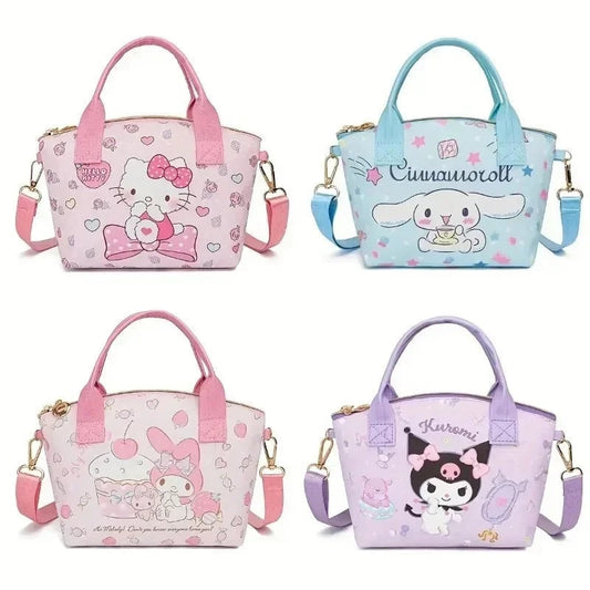 Hello Kitty Large Capacity PU Leather Crossbody Cosmetic Bag
