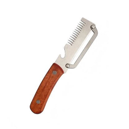 Stainless Steel Vegetable Peeler with Wooden Handle 3-in-1 Fruit Potato Peeler with Bottle Opener Kitchen Peeling Cooking Tools
