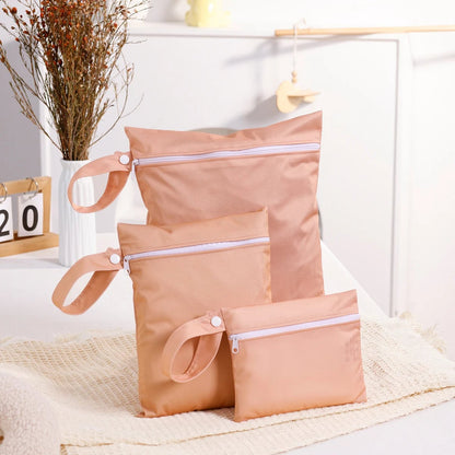 3PCS Recycled Fabric Waterproof Wet Dry Bags Portable Diaper Storage