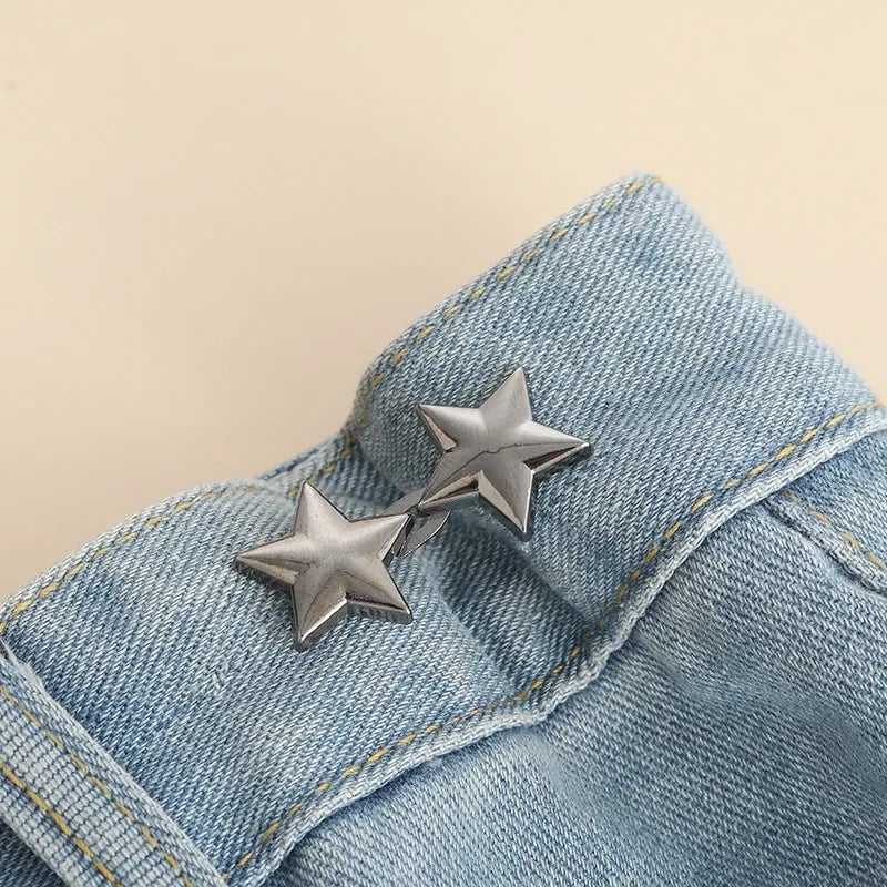 Adjustable Jean Button Clips - Retractable Waist Tightener Buckle
