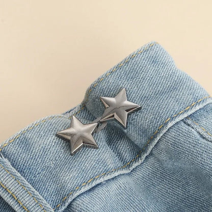 Adjustable Jean Button Clips - Retractable Waist Tightener Buckle