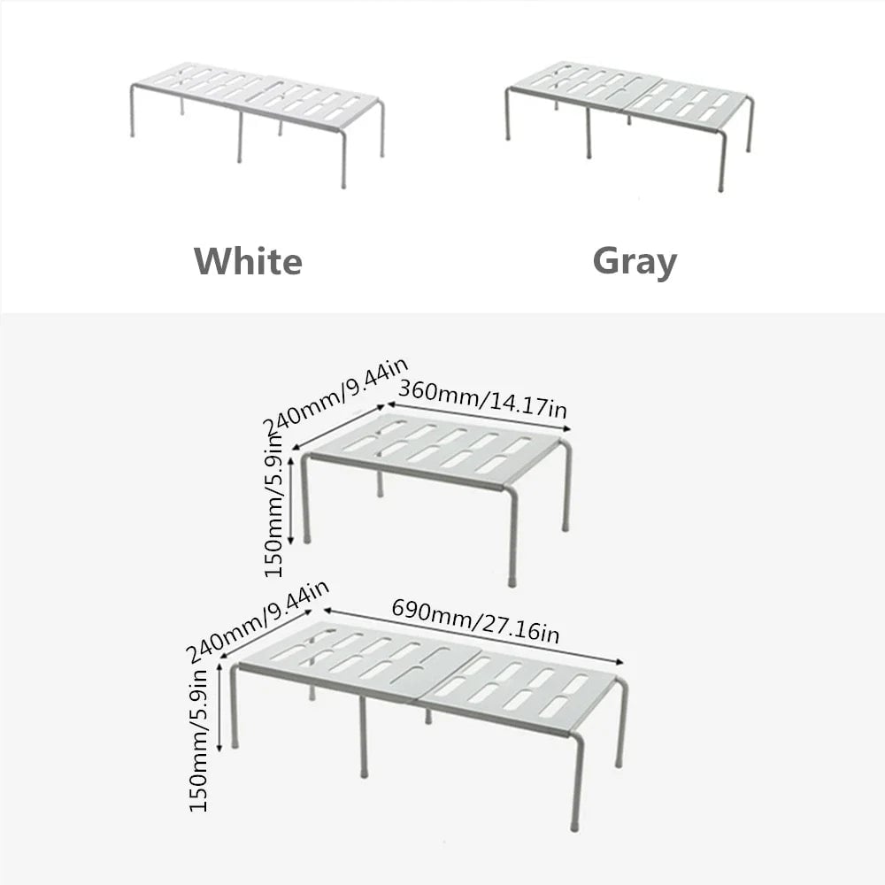 Multi-Purpose Storage Shelf Organizer - Kitchen Wardrobe Cabinet