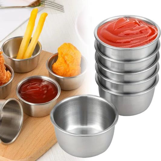 304 Stainless Steel Sauce Dipping Bowls 6/12 Pcs Round Mini Cups