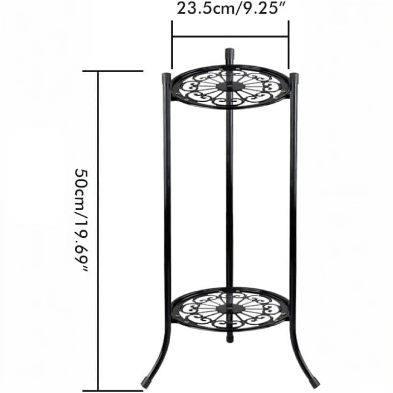 Double Layer Metal Flower Rack Plant Display Stand Indoor Outdoor