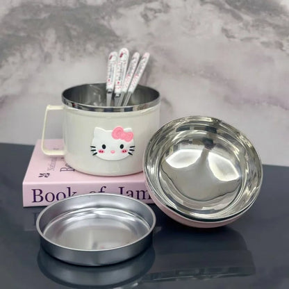 KT Cat Stainless Steel Bento Box - Multi-Compartment Lunch Container