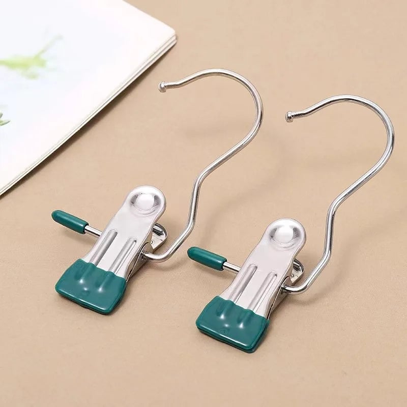 10pcs Stainless Steel Clothespin Clips Multi-Purpose Laundry Hangers