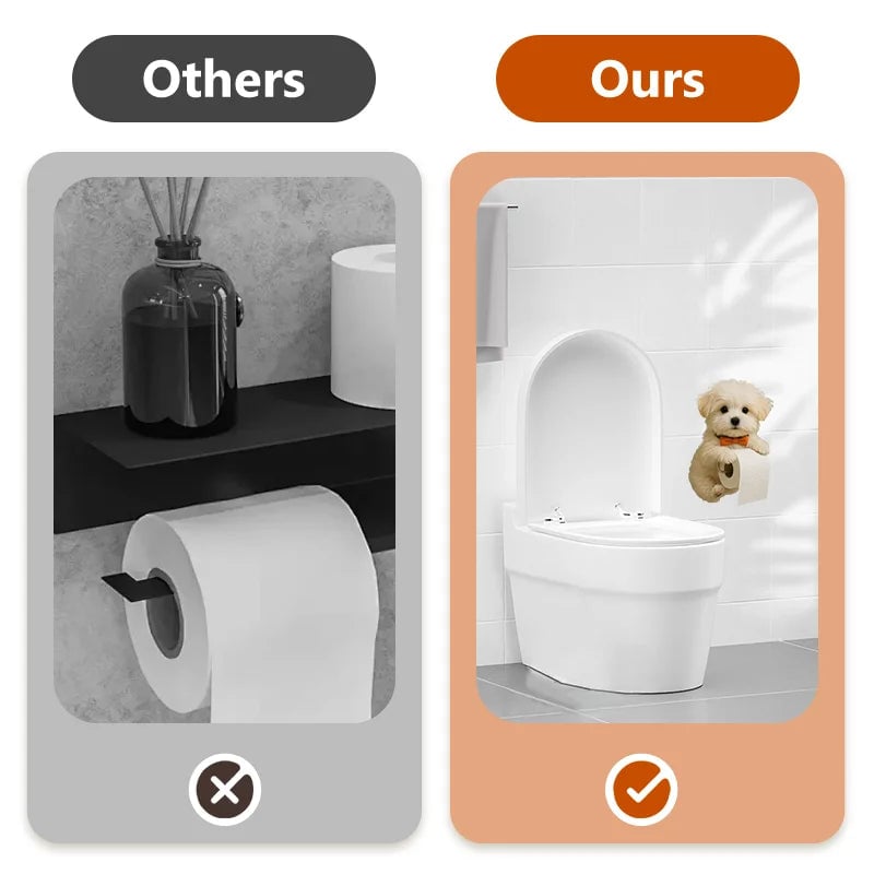 Resin Dog Tissue Holder - Toilet Paper Dispenser Bathroom Decor