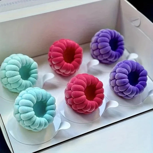 6-Cavity Raspberry Mousse Silicone Mold for Chocolate Desserts