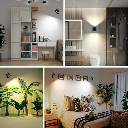 Magnetic LED Wall Lamp 360° Rotation Rechargeable Remote Control