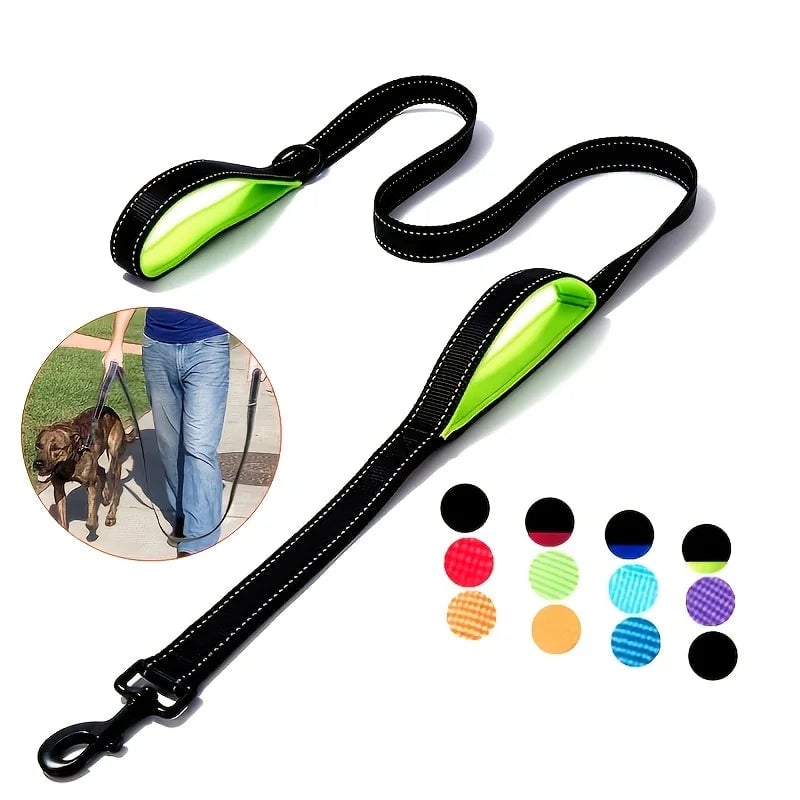 Heavy Duty Double Handle Chain Dog Leash - Training Control Lead