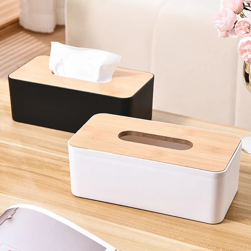 Detachable Plastic Kitchen Tissue Box Rectangle Minimalist Design