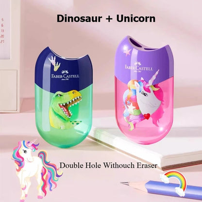 Faber Castell Double Hole Pencil Sharpener with Eraser Animal Design
