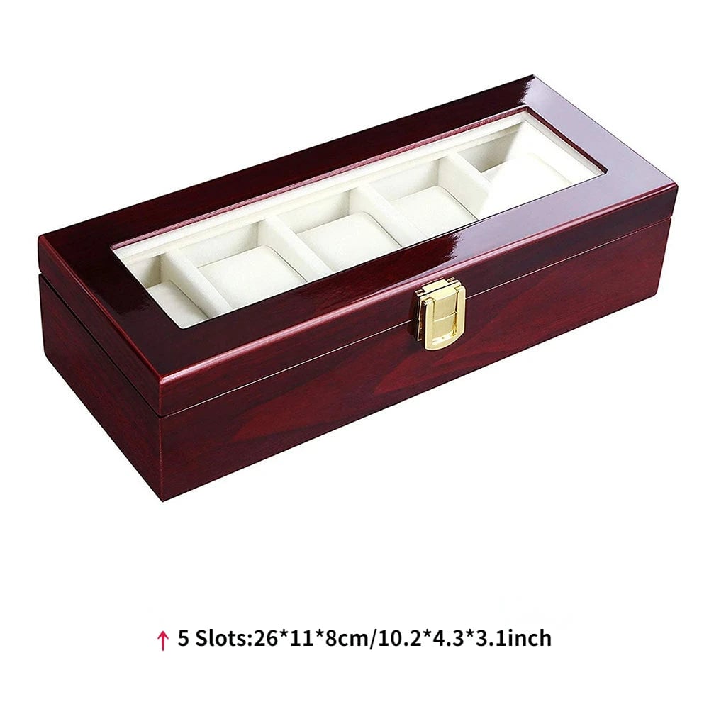 Luxury Wood Watch Storage Box 1-12 Grid Organizer Display Case