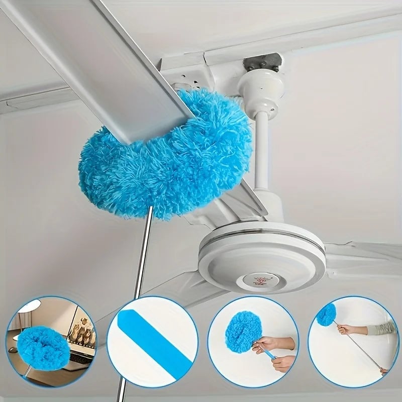 Reusable Microfiber Ceiling Fan Duster Set - Dust Lock Technology