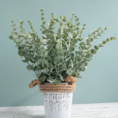20pcs Artificial Eucalyptus Stems - Realistic Green Fake Branches