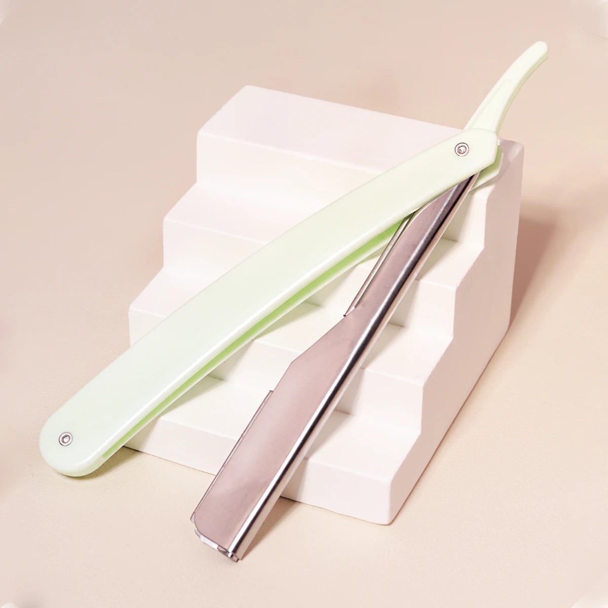 2pc Folding Straight Edge Manual Razor Set - Professional Barber