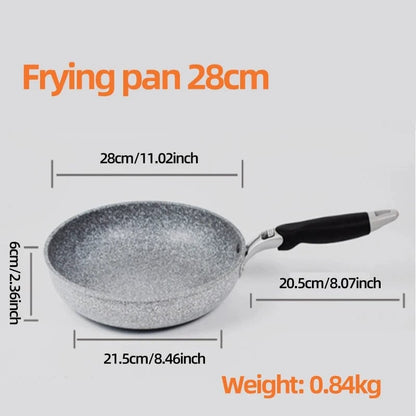 Non-Stick Stone Coating Frying Pan Set 20-28cm Induction Gas Compatible