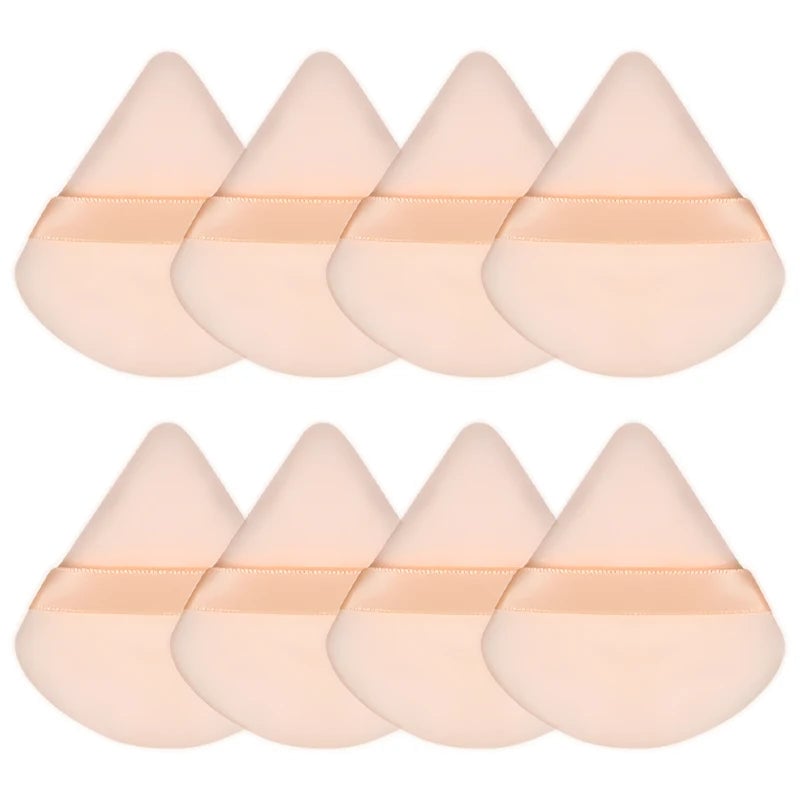 8Pcs Triangle Velvet Makeup Sponges Wet Dry Foundation Blending