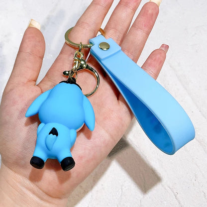 Winnie Pooh PVC Keychain Set - Eeyore Tigger Piglet Character Keyrings