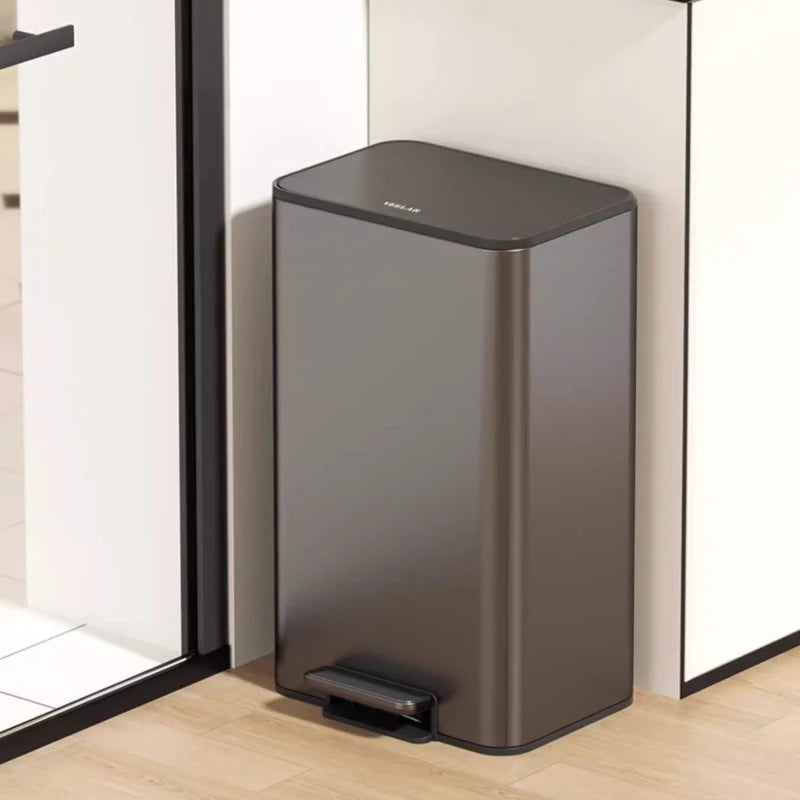 Large Stainless Steel Kitchen Bin - Italian Style High-Grade Waste