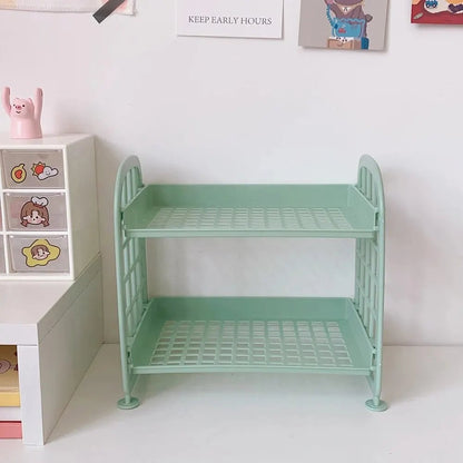 Multi-Layer Desktop Storage Organizer Rack - Computer Desk Shelf
